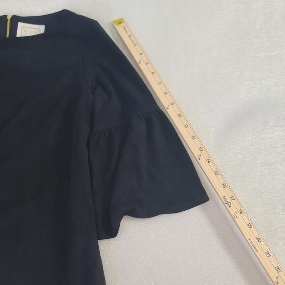 Sail to Sable ladies Bell Sleeve lined suede vibes top black Size Small Mob Wife - Picture 5 of 10